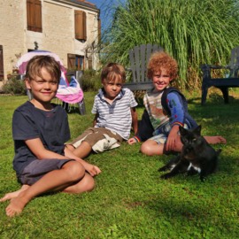 Happy kids at Maison Lairoux Holiday Cottages
