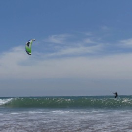 Kite surfing at Le Phare Beach in the Vendee