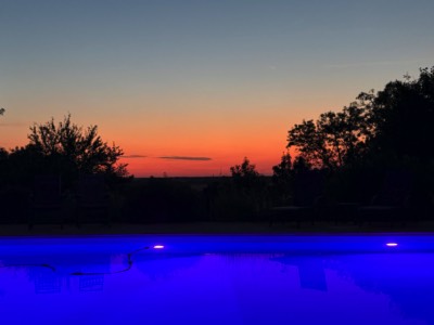 Pool lights at Sunset at Maison Lairoux