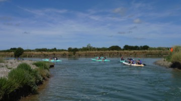 Kayaks on the canals at Sables d