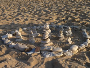 Stone Castles on the beach at Les Conches
