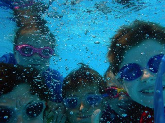 Underwater fun in the pool