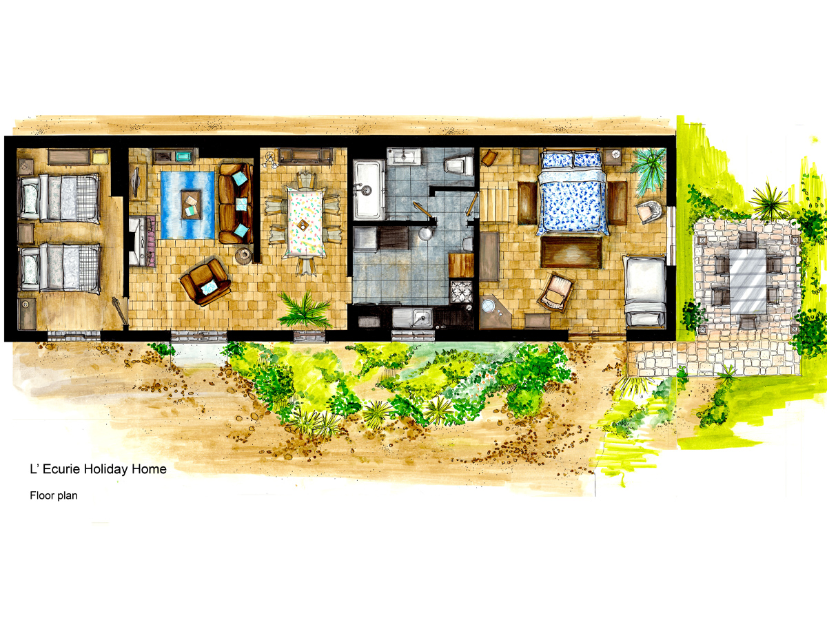 Floor plan for L Ecurie Holiday Cottage
