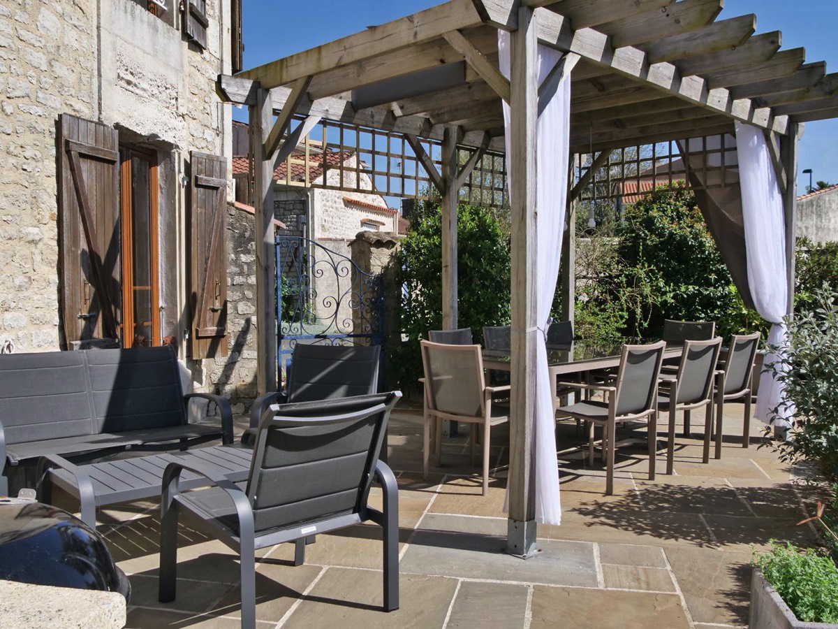 Private Terrace and relaxing seating at Le Vieux Cafe in Lairoux