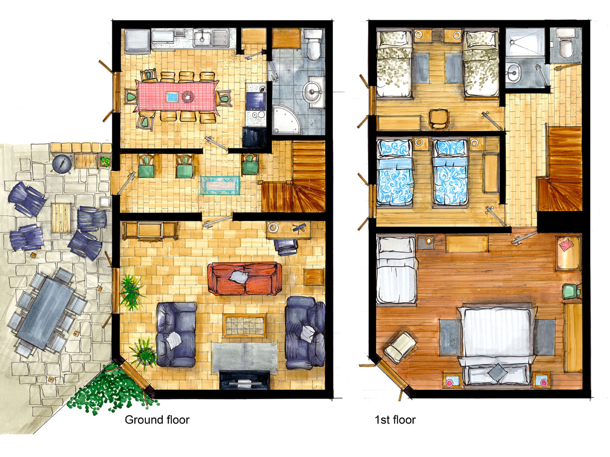 Floorplans for Le Vieux Cafe Holiday Cottage