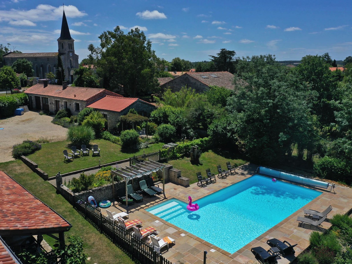The Heated Pool at Maison Lairoux Holiday Cottages