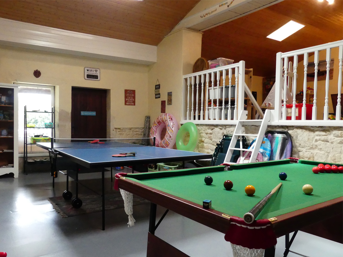 Family Fun in the Games room at Maison Lairoux