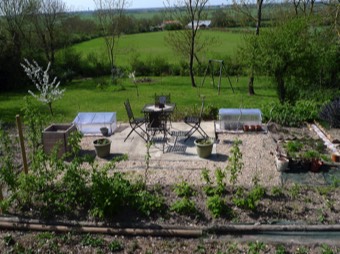 New Seating Area overlooking the Garden at Maison Lairoux