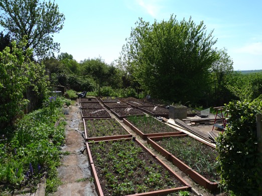 The New Potager raised beds at Maison Lairoux