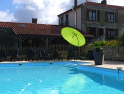 New Pool liner now filled at Maison Lairoux