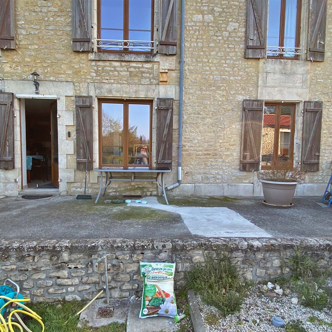 The terrace before the new slabs