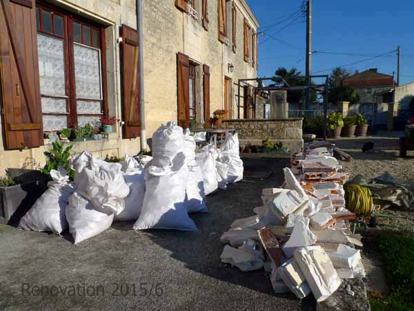 Bags of rubble to remove
